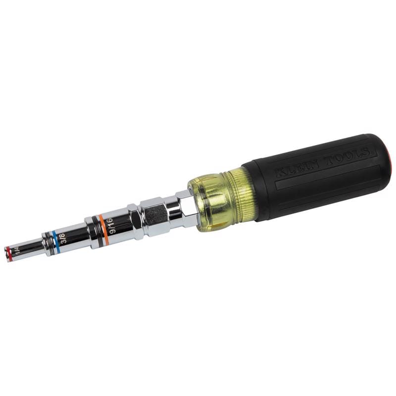 Klein Tools 32809MAG 3/16, 1/4, 5/16, 11/32, 3/8, 7/16, 1/2, 9/16, 3/4 in. Hollow Shaft 9-in-1 Multi-Bit Nutd