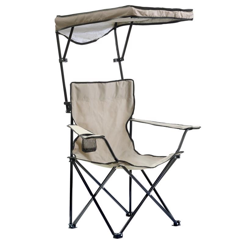 Quikchair 167582PK4 Taupe Canopy Folding Quad Chair