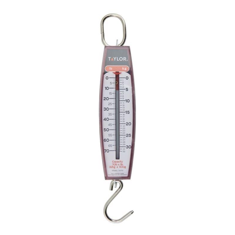 Taylor 30704104 White Analog Hanging Scale 70 lb