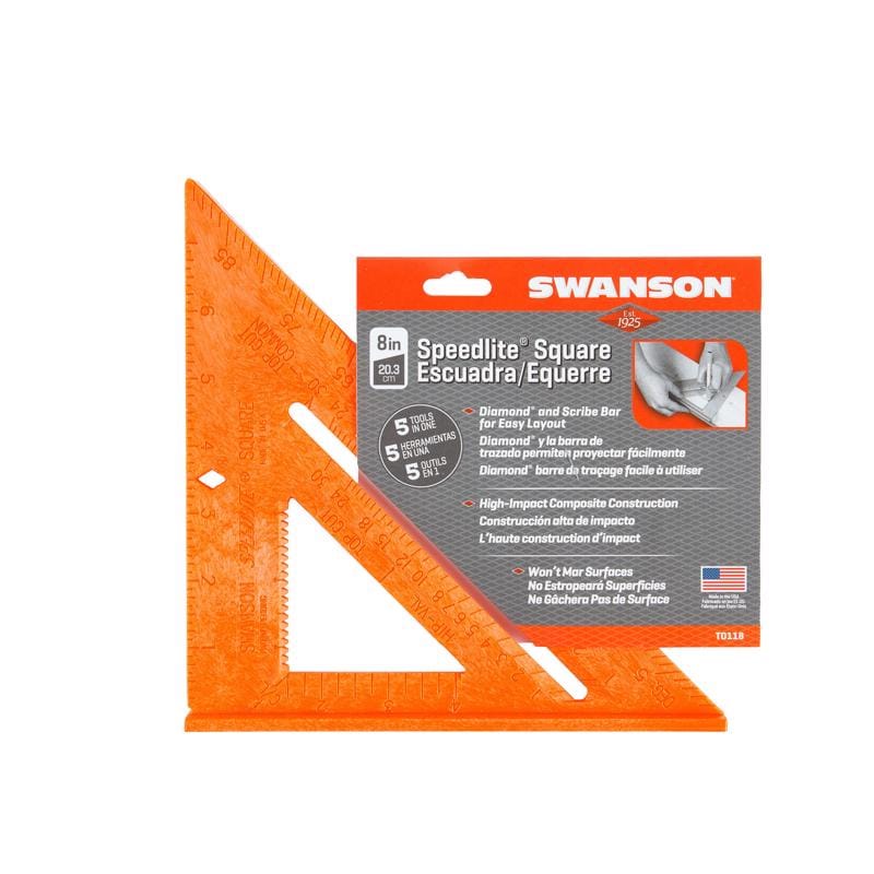 SWANSON T0118 SQUARE SPEED 8"TRI ORNG