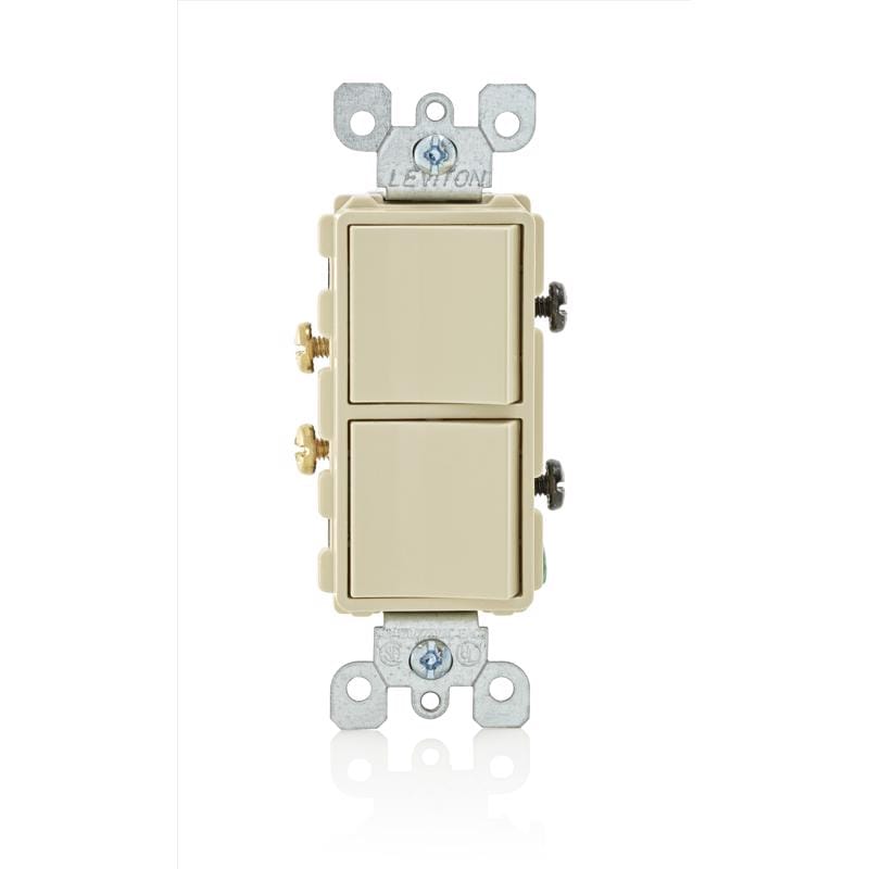 Leviton 05634-0IS Decora 15 amps Single Pole Combination AC Quiet Switch Ivory 1 pk