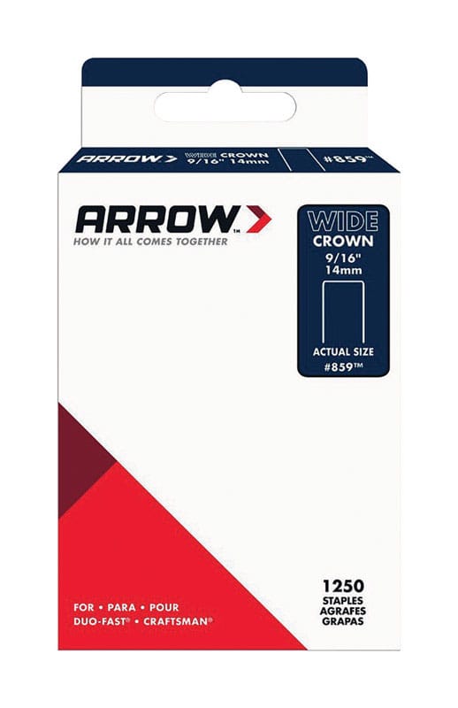 Arrow 859SP #859 1/2 in. W X 9/16 in. L 18 Ga. Wide Crown Standard Staples 1250 pk