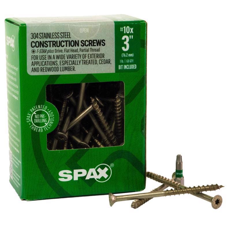 Spax 4197000500754 Multi-Material No. 10 Label X 3 in. L Star Flat Head Serrated Construction Screws