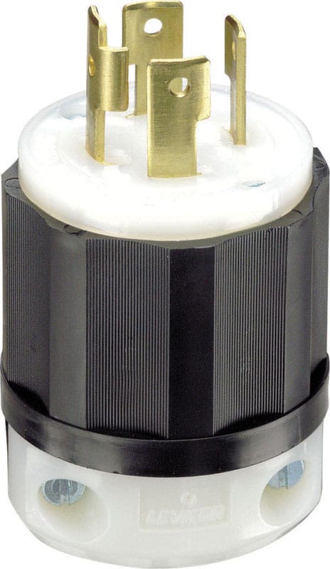 Leviton 02711-0CS Industrial Nylon Curved Blade/Ground Locking Plug L14-30P 14-8 AWG 3 Pole 4 Wire