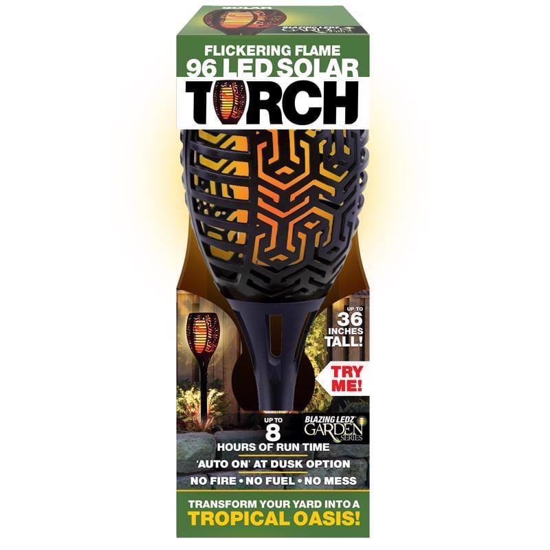 Shawshank Ledz 702624 Black Ceramic 12-36 in. Round Garden Torch 1 pc