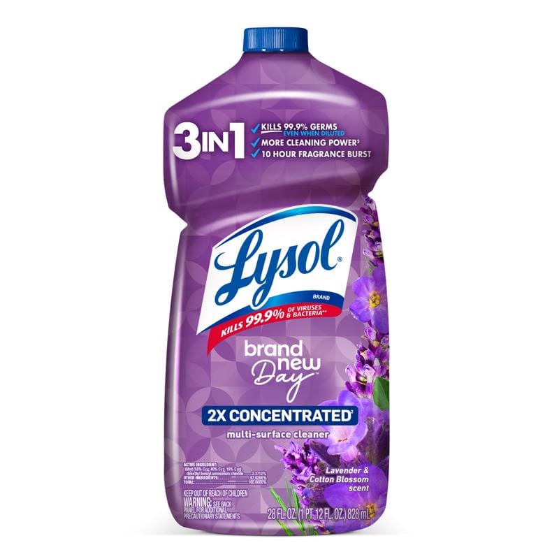 Lysol 1920056242 Brand New Day Lavender and Cotton Blossom Scent Concentrated Multi-Surface Cleaner Liquid 28 o