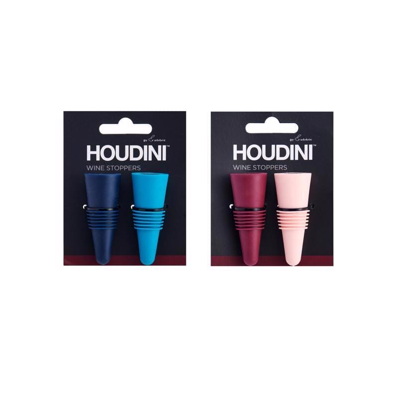 Houdini W9319 Assorted Stainless Steel/Silicone Bottle Stopper