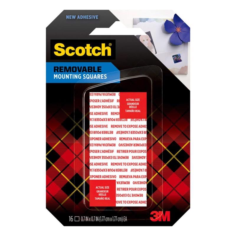 Scotch 108AMS-SQ-16 0.7 in. L X .7 in. W Double-Sided Mounting Squares