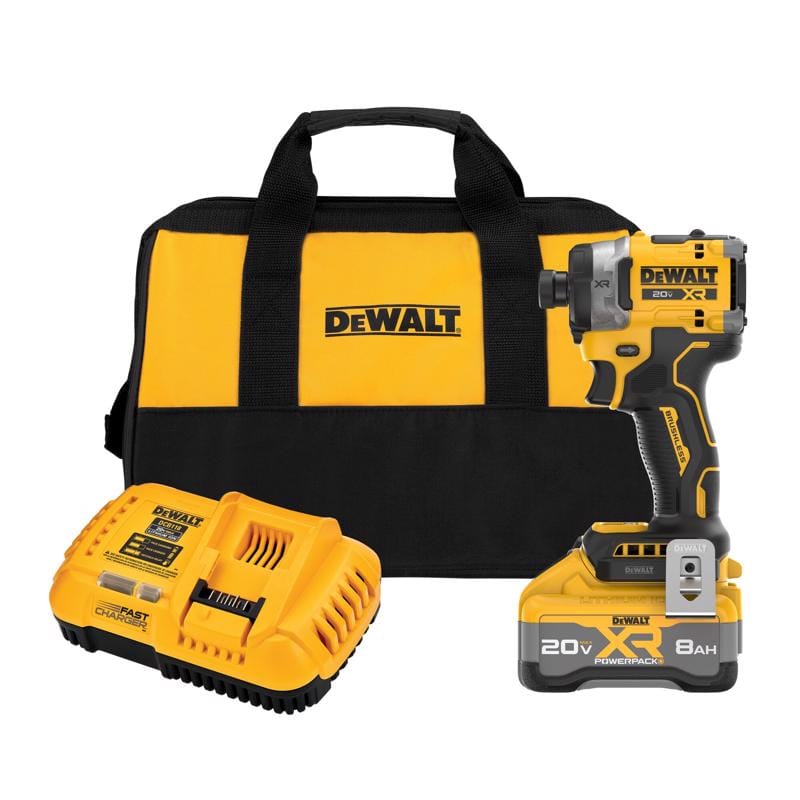Dewalt DCF860WW1 20V MAX XR 1/4 in. Cordless Brushless 3-Speed Impact Driver Kit (Battery & Charger)