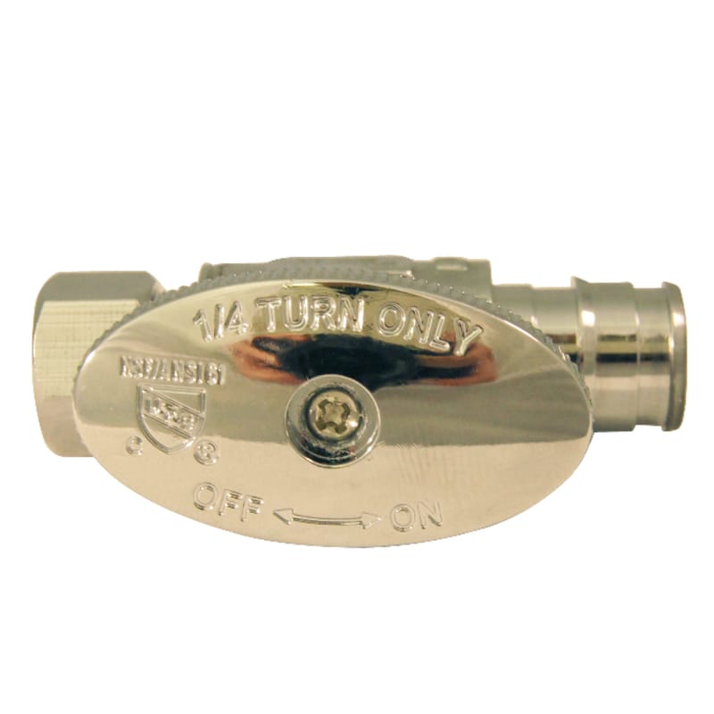 Apollo EPXVS1238C PEX A 1/2 in. Barb in to X 3/8 in. Compression Chrome Plated Straight Stop Valve